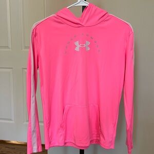 Under Armour girls YLG Pink Heat Gear Hoodie